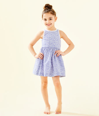 Hibiscus Purple Flower Girl Dress